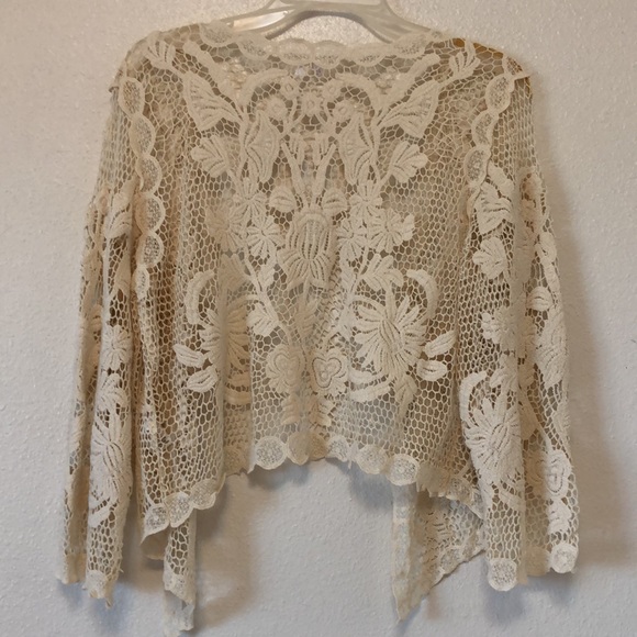 STUDIO Y cream/ ivory crochet jacket, size S - Picture 2 of 11